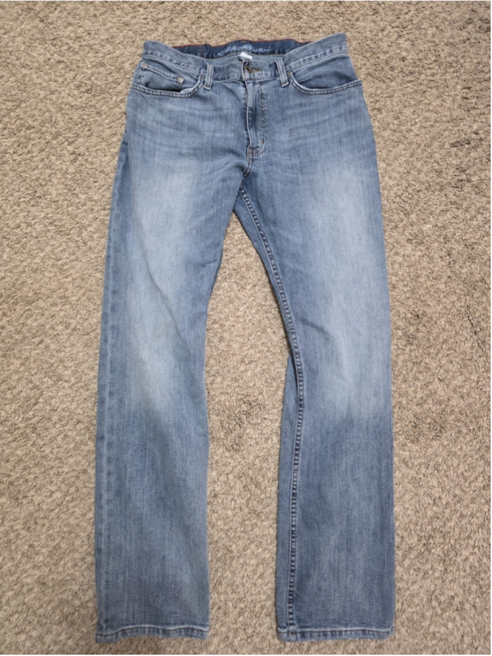 Eddie Bauer Mens Jeans 32x34 (Measures 32x31) Light Wash Blue Straight Leg